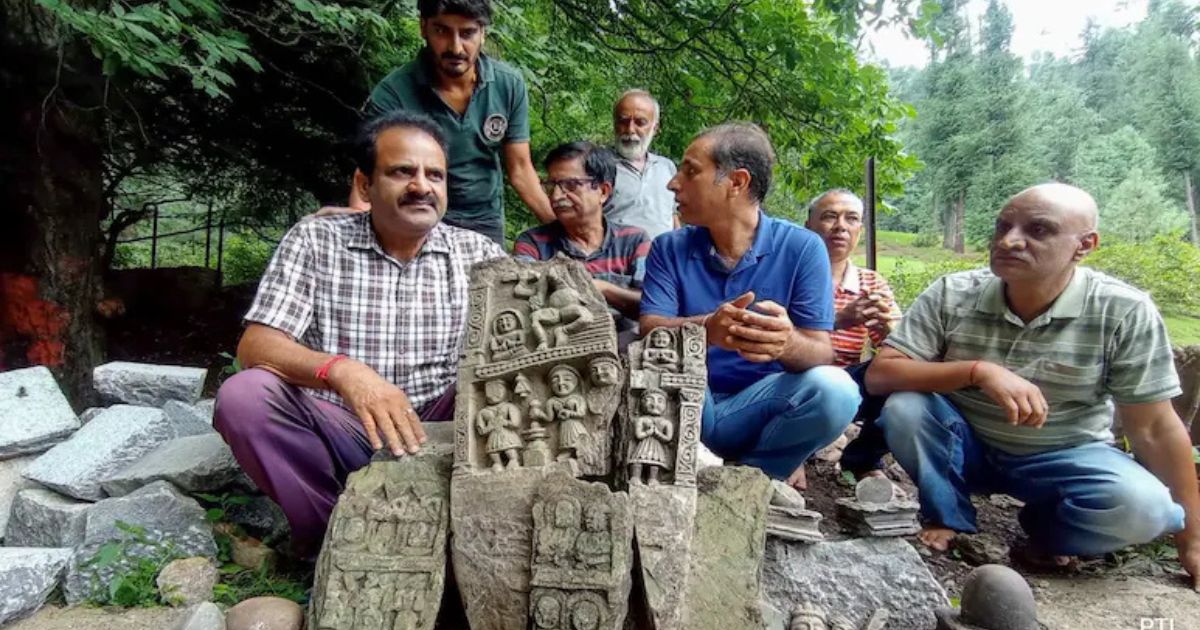 Ancient Hindu Idols Found During Excavation At A Spring In Jammu And Kashmir