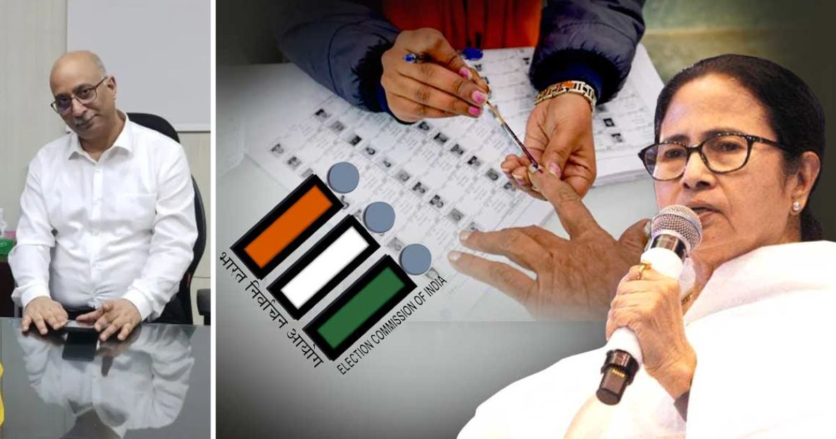 election commission suspended 4 officers for passing sensitive information claim mamata banerjee in direct conflict with ec