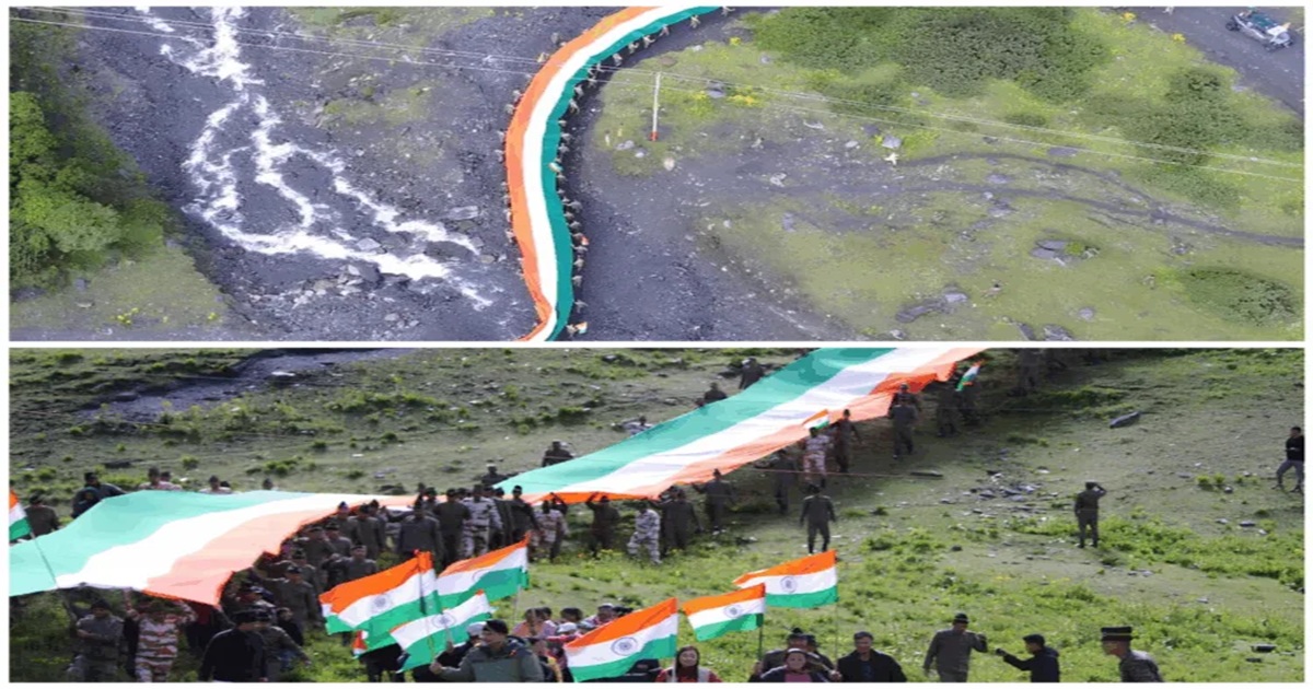 Historic tiranga yatra in tawang near china border