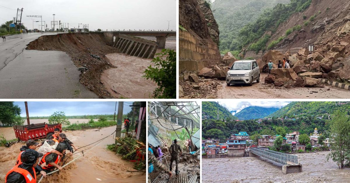 heavy rains in himachal pradesh, punjab, and jammu-kashmir landslide in vaishno devi caused widespread destruction