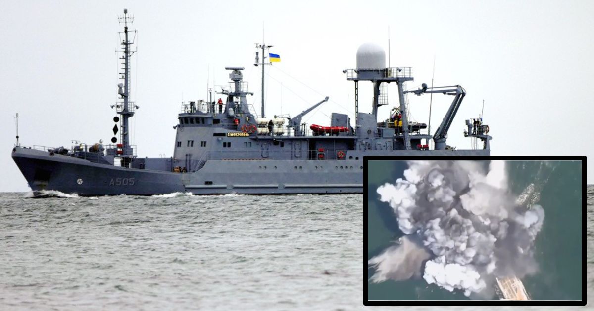 Russia sinks Ukraine Navy Largest ship simferopol in first naval drone-boat strike