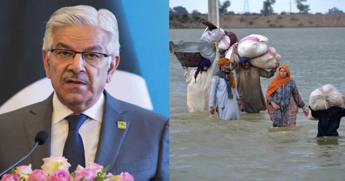 pakistan floods defence minister khawaja asif said floodwaters are blessing for people