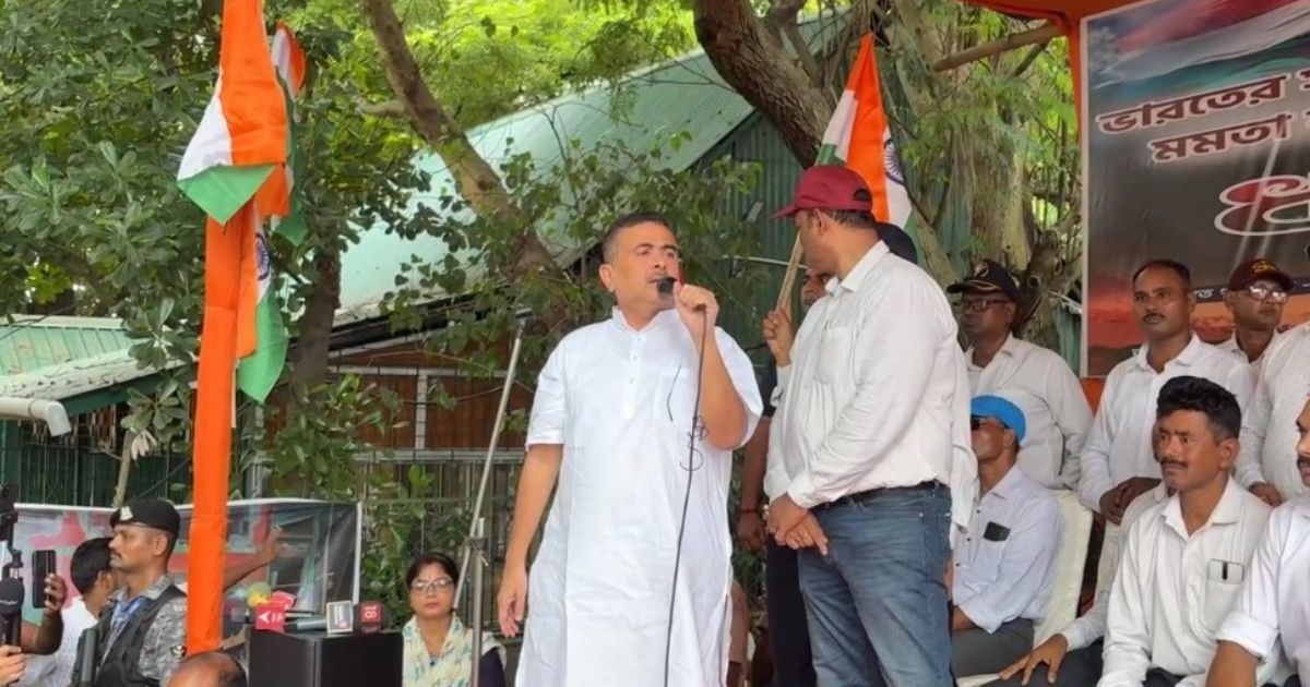 Suvendu Adhikari Targets Mamata Banerjee from Army Dharna Mancha