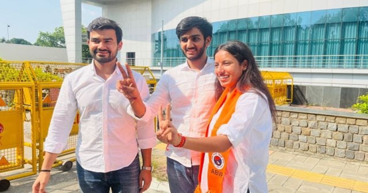 dusu election results 2025 abvp wins 3 seats including president