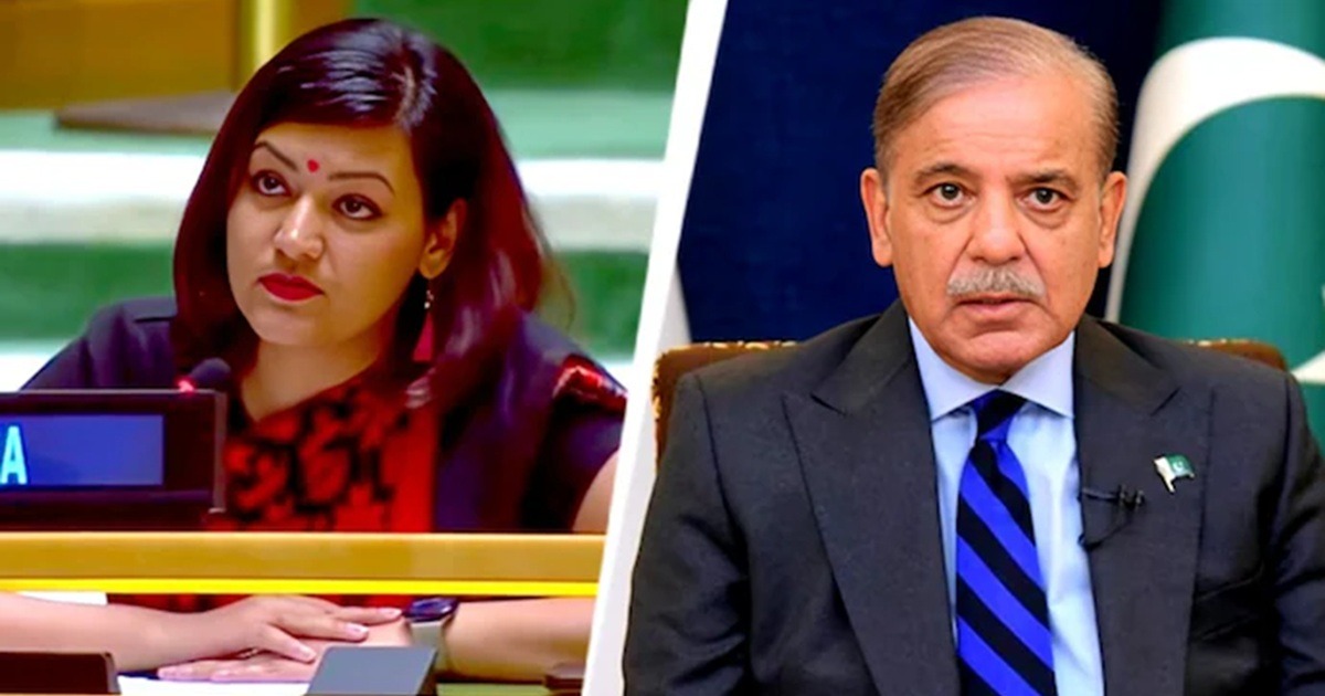 india vs pakistan bharat slams pak pm sharif's 'absurd theatrics' at un