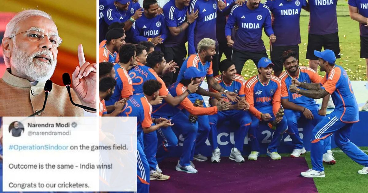 india vs pakistaan bharat wins the trophy pm modi said indian cricketers create history in asia cup 2025