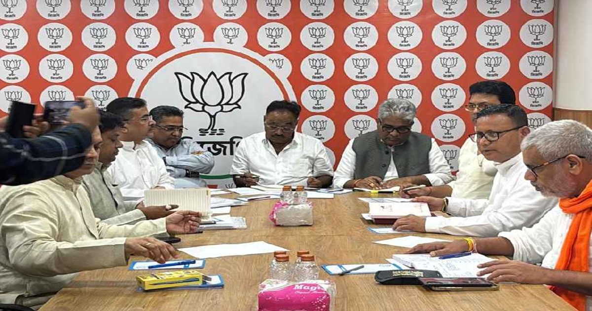 west bengal assembly election bhupendra yadav and biplab dev attend meeting with bengal bjp leaders