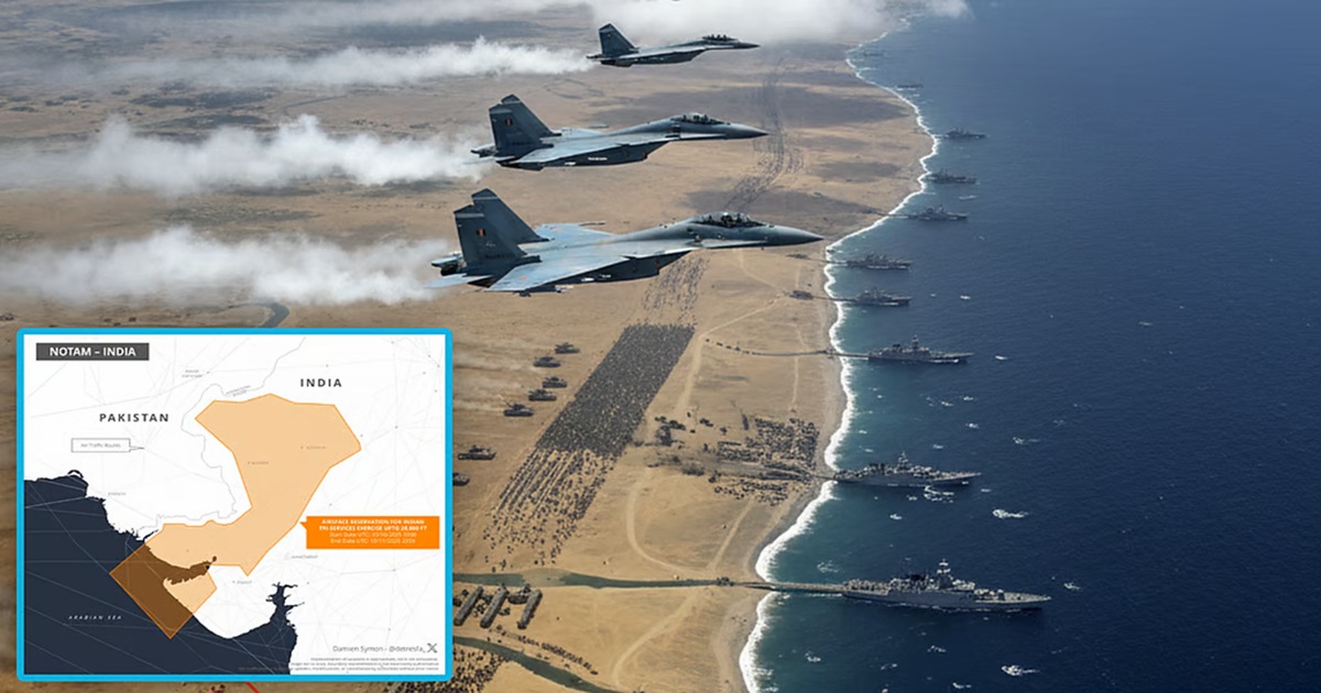 Airspace Shut Pakistan Trembling Islamabad Terrified ahead of India's Tri-Service Military Drill Exercise Trishul near Sir Creek