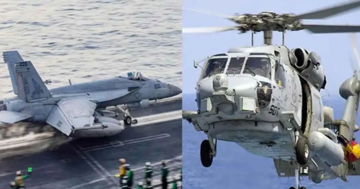US f/a-18F Super Hornet fighter jet and MH-60R Sea Hawk helicopter from USS Nimitz crash into South China Sea within 30 mins