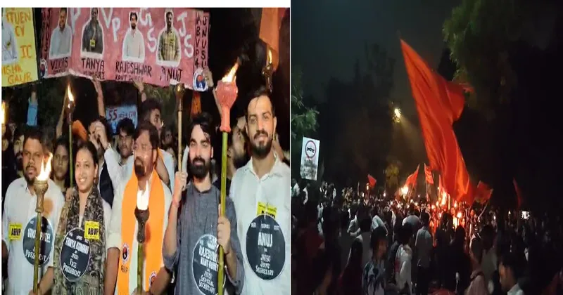 abvp-a-huge-procession-with-vande-mataram-chants-ahead-of-jnu-student-union-elections