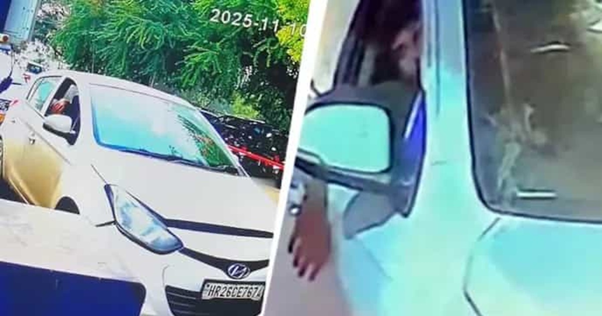 CCTV image of Delhi Red Fort blast suspect j&k doctor Dr Umar of Faridabad module just before explosion