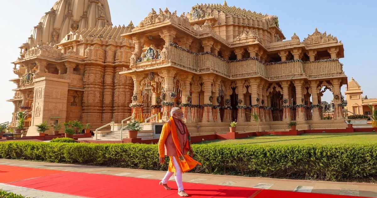 sonath swabhiman parv pm modi visit to gujarat to attained the auspicious occasion of the temple
