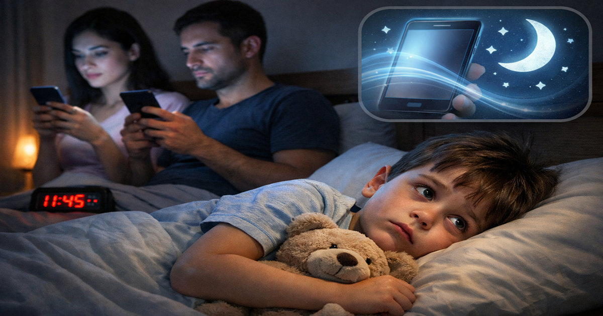 Parental Mobile Addiction Linked to Growing Sleep Disorders in Children