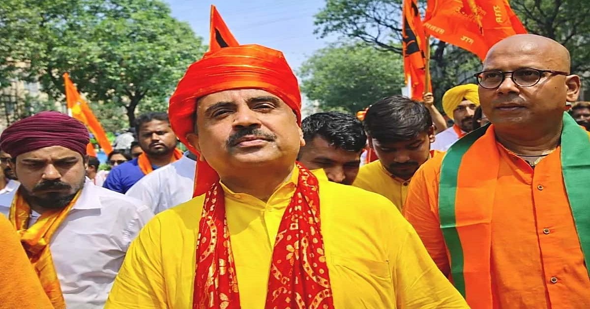 Suvendu adhikari leads ram navami procession in bhabanipur
