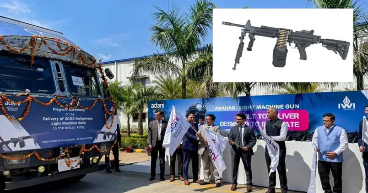Adani defence delivers prahar lmgs to indian army