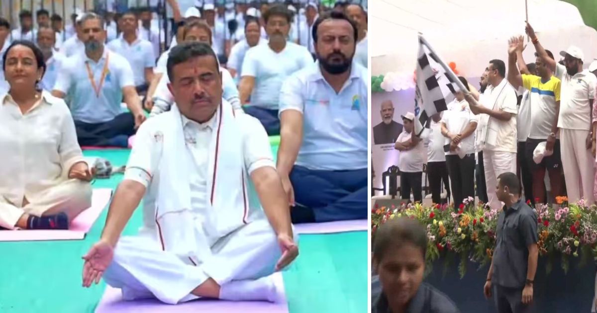 yoga day 2026 cm suvendu ahikari participated in daud se dhyan marathon said about the importance of it