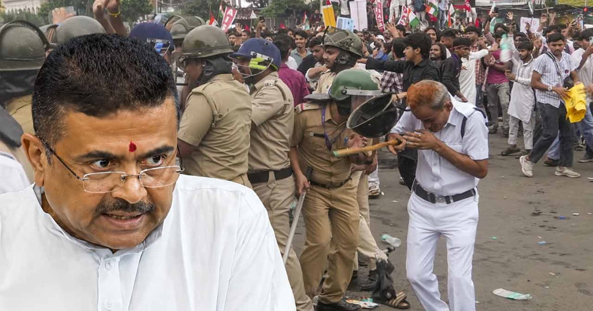 neet protest in kolkata suvendu adhikari said police did not step into traps 7 cases of violence register accused will be punished