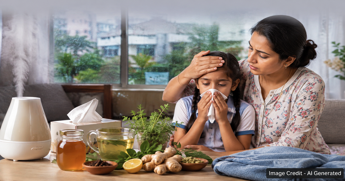 children-cold-cough-honey-ginger-tulsi-remedies