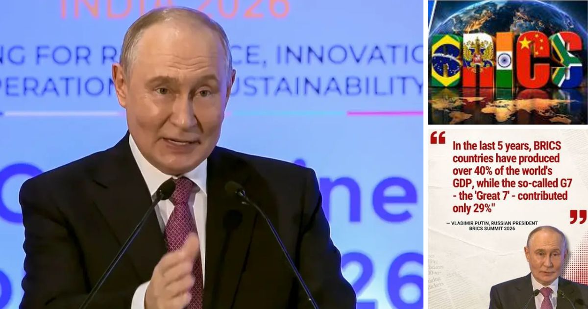 brics summit 2026 president putin said brics drives 40% of global gdp while west contributes only 18%