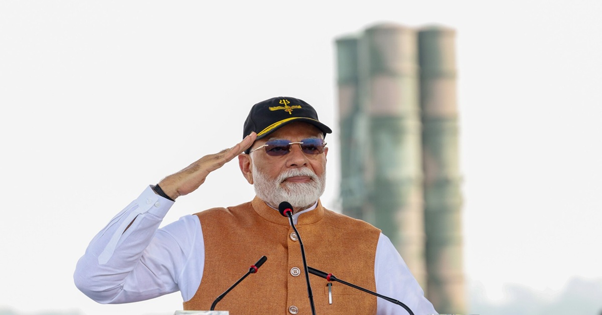 PM addressing the Air Warriors and Soldiers at Adampur airforce base, in Punjab on May 13, 2025.